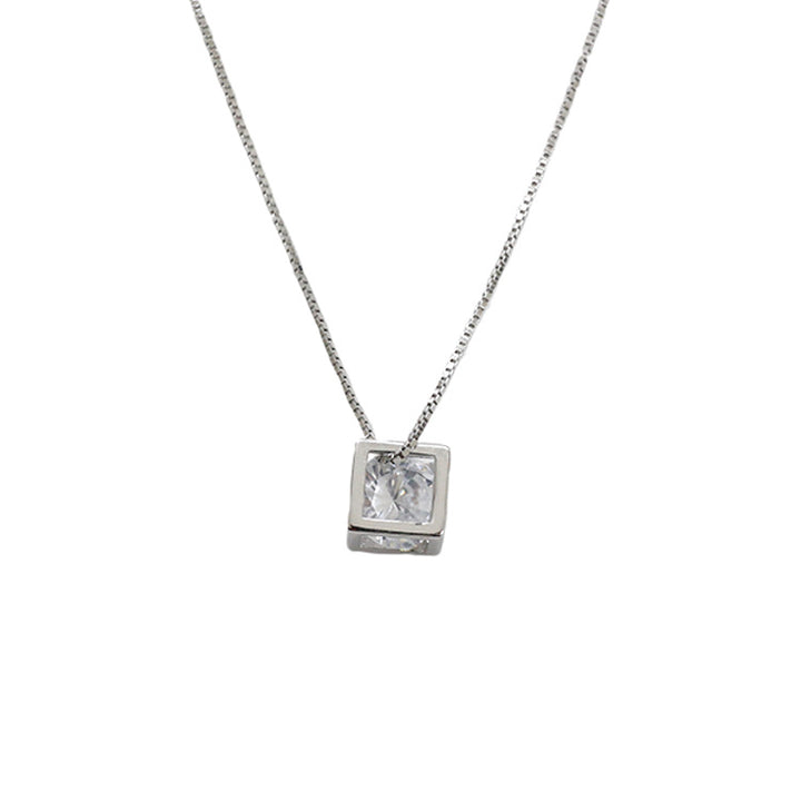 CRLi Carl Imro Gift Geometry CZ  Magic Cube Hollow 925 Sterling Silver Necklace