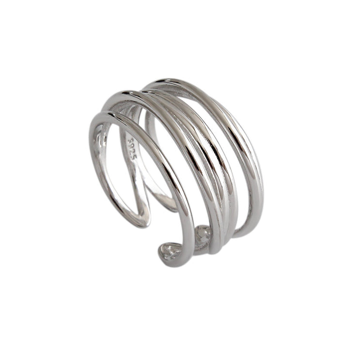 CRLi Carl Imro Multi Layers Cross 925 Sterling Silver Adjustable Ring