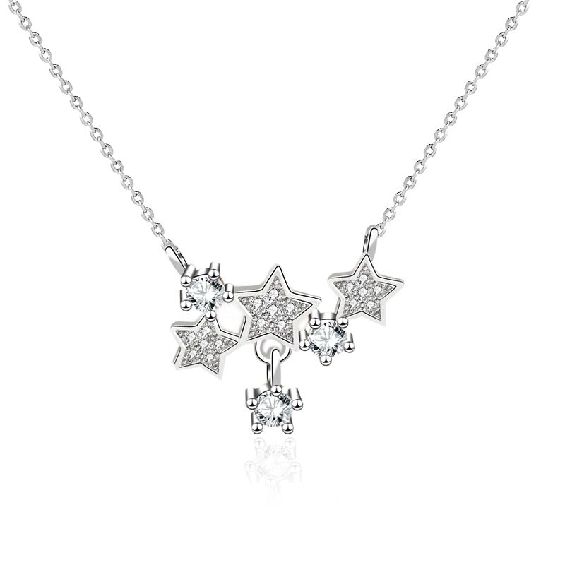 CRLi Carl Imro CZ Romantic Stars Shining 925 Sterling Silver Necklace