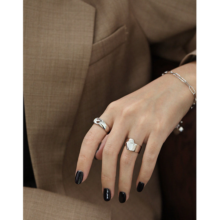 CRLi Carl Imro Folds Fashion 925 Sterling Silver Adjustable Ring