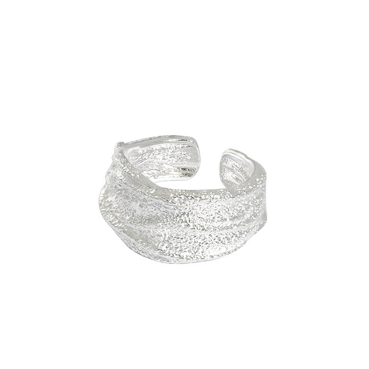 CRLi Carl Imro Holiday Irregular Wide 925 Sterling Silver Adjustable Ring