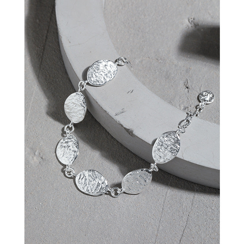 CRLi Carl Imro Geometry Irregular Leaves 925 Sterling Silver Bracelet