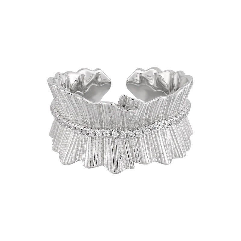 Carl Imro Women CZ Skirt 925 Sterling Silver Adjustable Ring