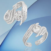 CRLi CZ Hand Embrace Peace 925 Sterling Silver Adjustable Ring