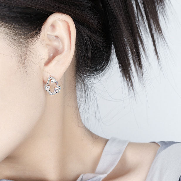 CRLi CZ Cloud 925 Sterling Silver Stud Earrings