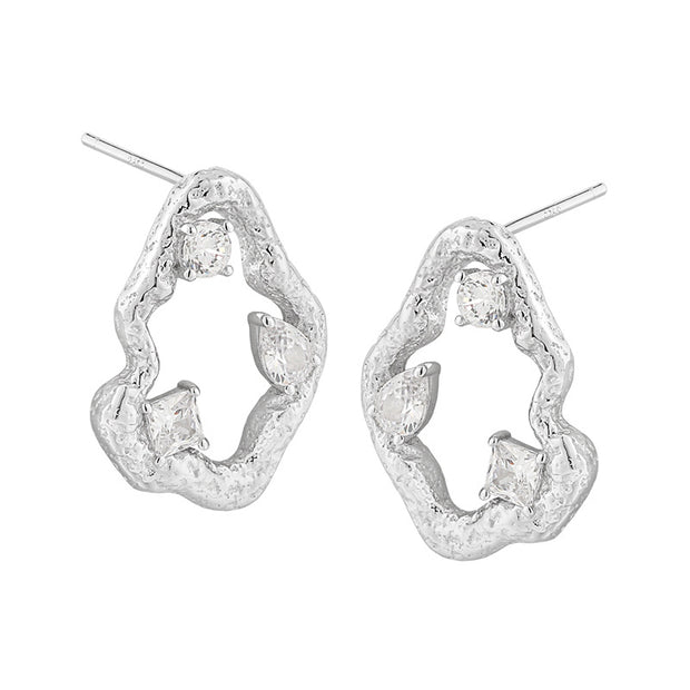CRLi CZ Cloud 925 Sterling Silver Stud Earrings