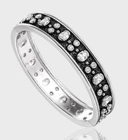 CRLi  CZ Belt 925 Sterling Silver Open Bangle