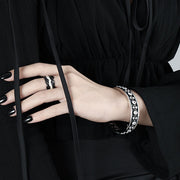 CRLi  CZ Belt 925 Sterling Silver Open Bangle