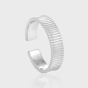 CRLi Vertical Stripes 925 Sterling Silver Adjustable Ring