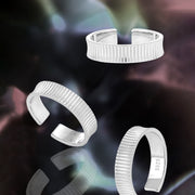 CRLi Vertical Stripes 925 Sterling Silver Adjustable Ring
