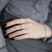 CRLi Vertical Stripes 925 Sterling Silver Adjustable Ring