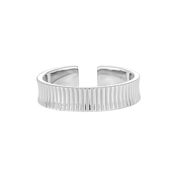 CRLi Vertical Stripes 925 Sterling Silver Adjustable Ring