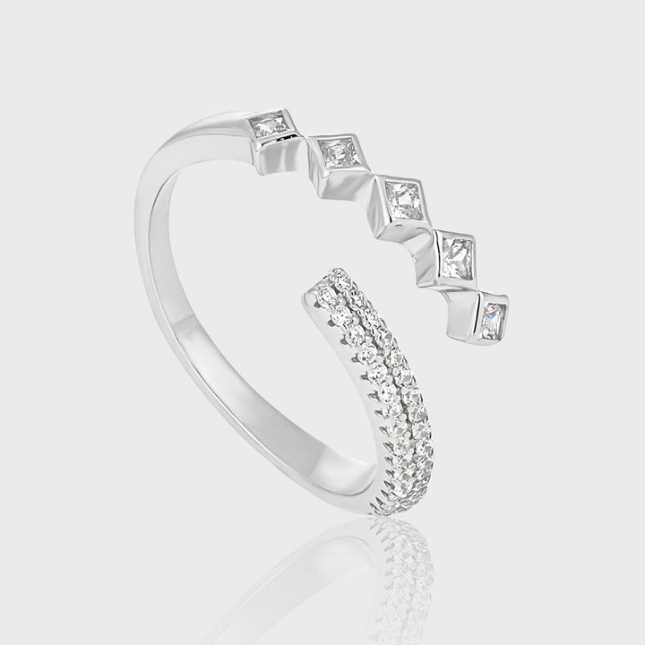 CRLi Olympia Setting CZ Sterling Silver Adjustable Ring