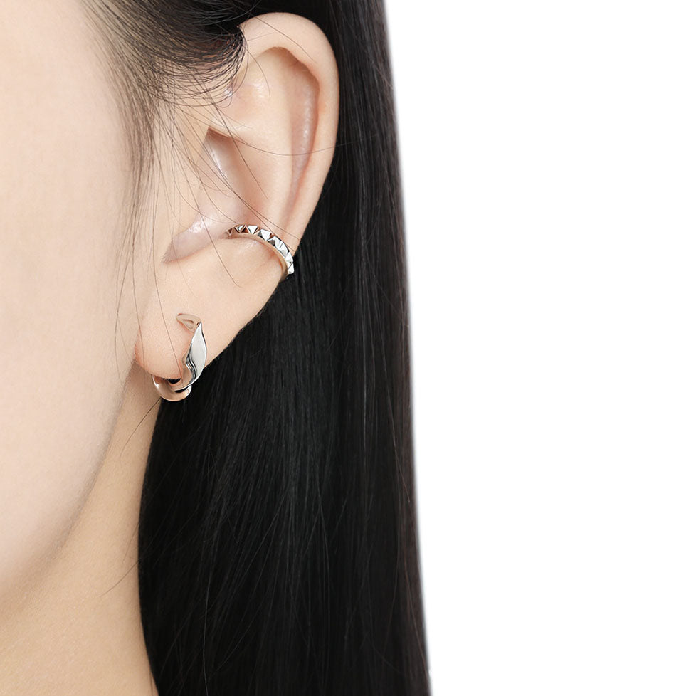 Fashion Simple Geometric Gear 925 Sterling Silver Non-Pierced Earring(Single)