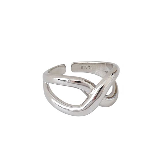 CRLi Carl Imro Hollow Cross 925 Sterling Silver Adjustable Ring
