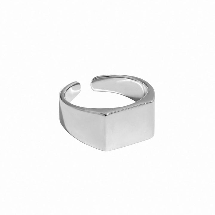 Simple Geometry Rectangle 925 Sterling Silver Adjustable Ring