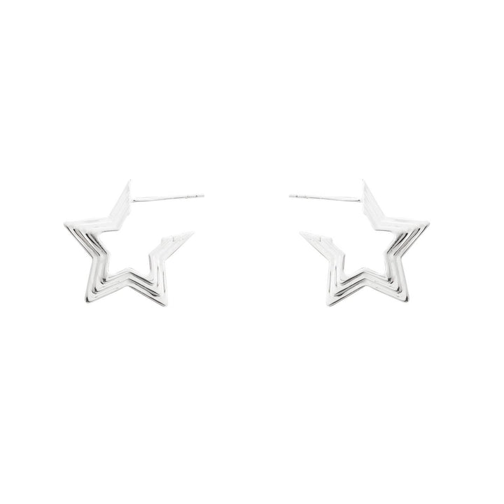 CRLi Carl Imro Irregular Star 925 Sterling Silver Hoop Earrings